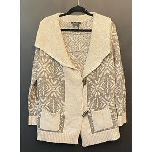 Eddie Bauer Acrylic Wool Blend Women’s Sz M Cardigan Seater Button Long Winter